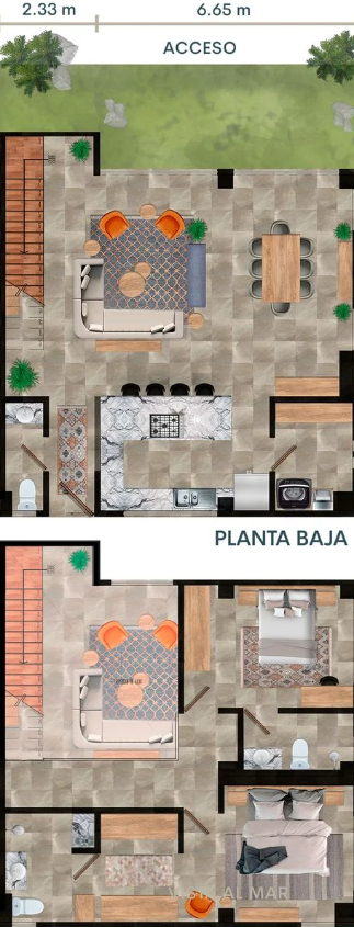 Jardines y pasillos de enAlto Condominios Ensenada